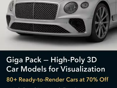 Giga Pack more than 80 models HighPoly Cars for Visualization