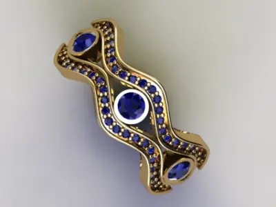 Curved ring 3D print model