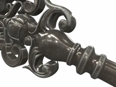 Skeleton ornamental key 5 3D model