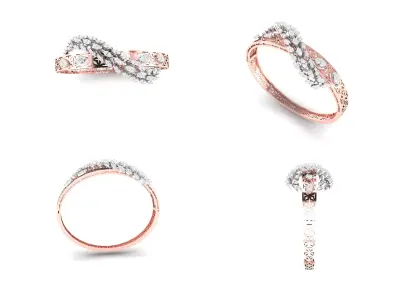 Rose Gold Diamond Woman Bracelet 3D Print Model 3D print model 4