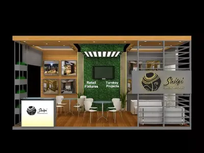 6mtr x 4mtr 3 side open exhibition stands models 3D print model