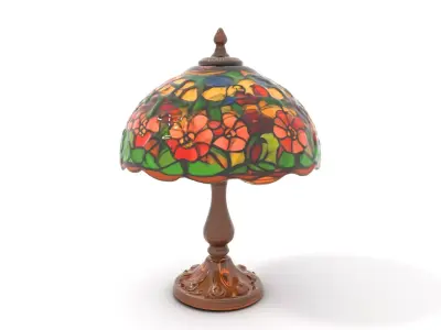 Colorful Stained Glass Lamp model pack Low-poly 3D model