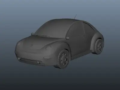 beetel car created in 2017 maya 3D model