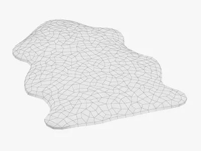 Luxe mist grey sheepskin rug 3D model