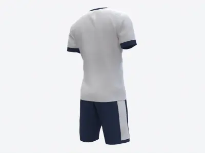 Soccer T-shirt and Shorts White 3D model