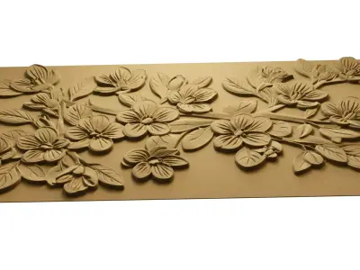 modern panel wall decor set relief stl mural CNC 284 3D model