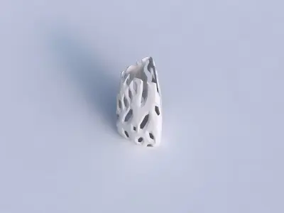 Vase triangle with faceted cuts 3D print model