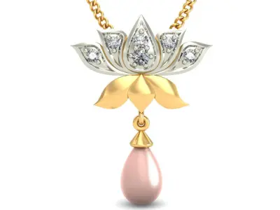 Solitaire Women Pendant 3dm STL OBJ FBX Renders Details 3D print model 27