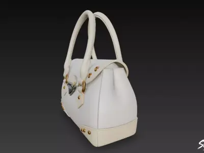 White Elegant Handbag Low-poly 3D model