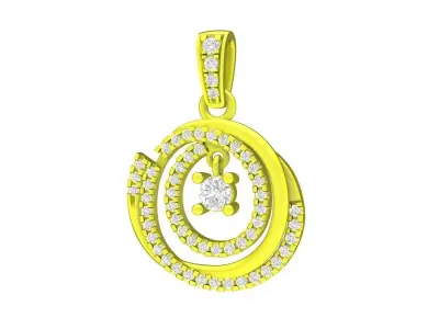 A7626 Korean Style Luxury Diamond Women Pendant 3D print model