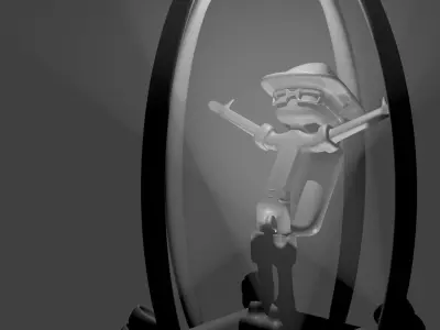 Human statue low poly Low-poly 3D model