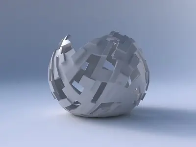 Bowl Spheric wavy with cuts and bulges 3D print model