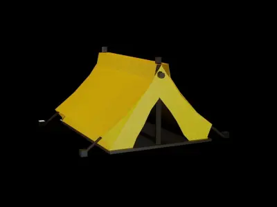 Stylized tent Free low-poly 3D model