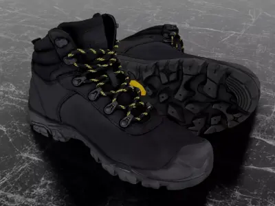 GREYDER 3D BOOTS - BLACK Low-poly 3D model