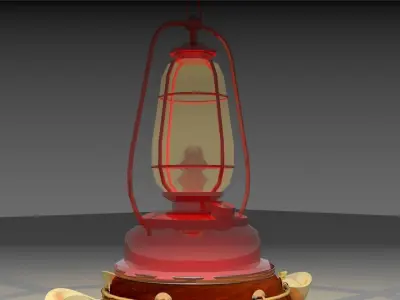 Chinese kerosene with gold ingot 3D model