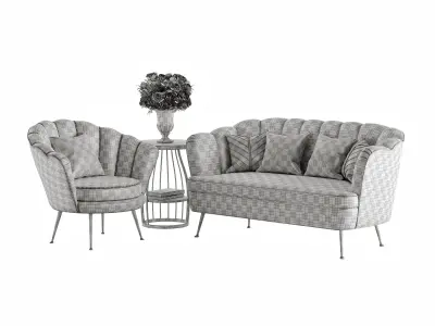 SHELL SOFA AND ARMCHAIR 3D model