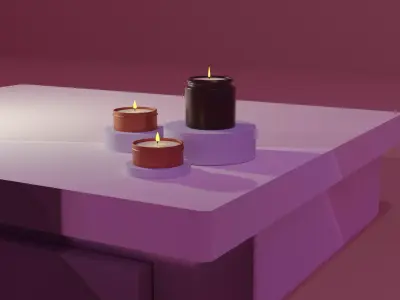 Jar Candle set Free low-poly 3D model