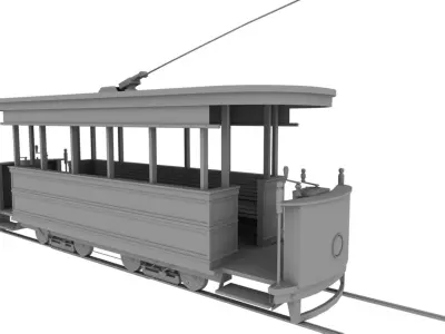 Tram 3D Model trolley car 3D model