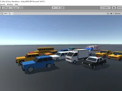 Low Poly Cars Pack Low-poly 3D model