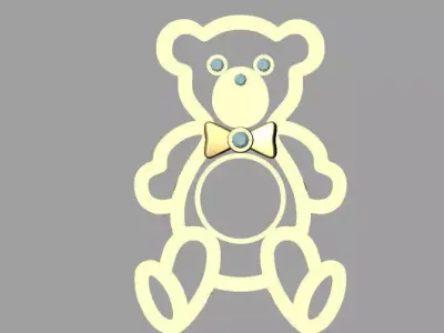 big  bear pendant  gold pendant  3D PRINT 3D print model