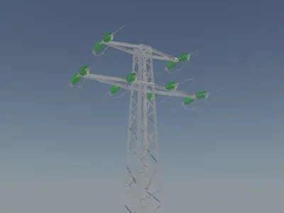 Voltage overhead power line tower 952 D Free 3D model