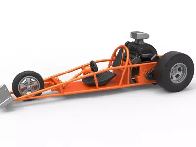 Rear engine old school three wheeled dragster Scale 1 to 25 3D print model