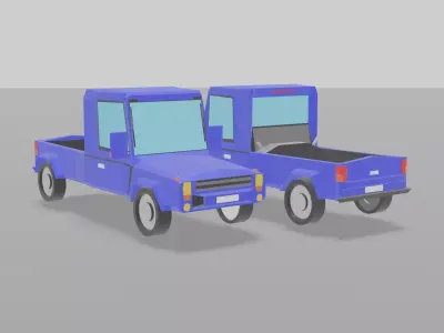 Pickup two trucks Free low-poly 3D model purchase