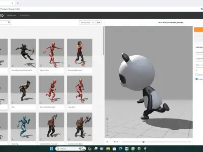 Stylized Panda Animated v001 Low-poly 3D model
