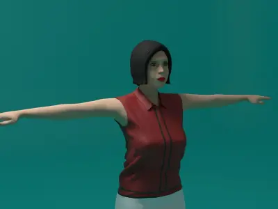 Tennis Player Woman Low-poly 3D model purchase