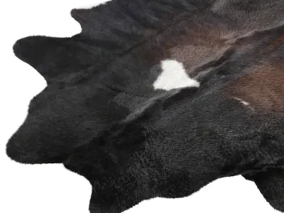 Black and White Cowhide Rug 3D model