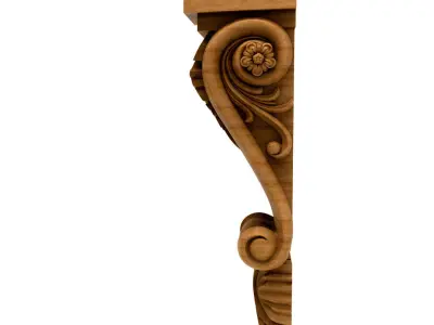 3D Model STL Capital ornate wooden corbel 3D model