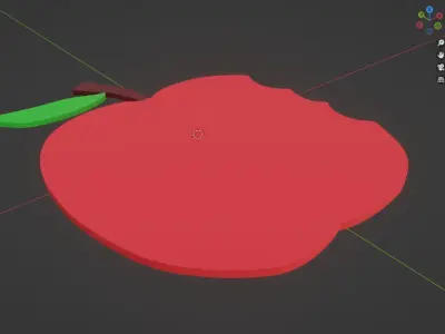 Appel 2D model for 3D print 3D model