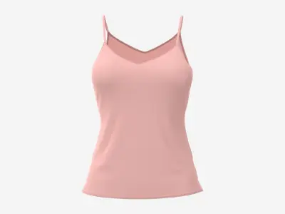Strap Vest Top for Women Pink Mockup 3D model