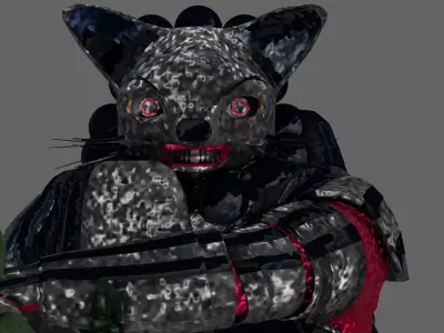 Muscler fox mask Free low-poly 3D model