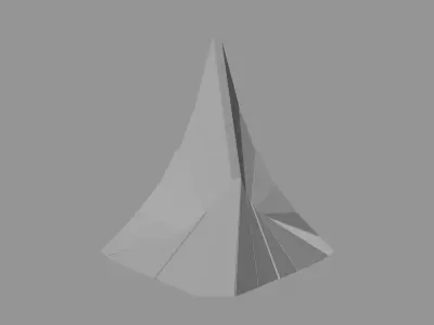 Artistic Decorative Peak Structure Low-poly 3D model