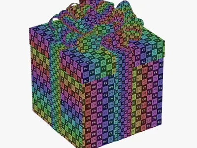 Christmas gift box 01 3D model