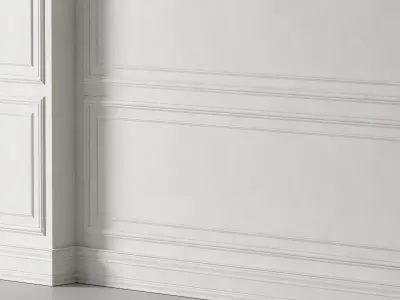 Classic 3D Wall Panel with Ornament Design for Interior Decor 6 3D model