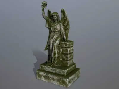 statue 2 of angel Low-poly 3D model