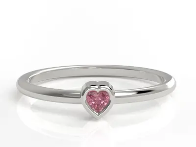 Heart bezel ring 3D print model