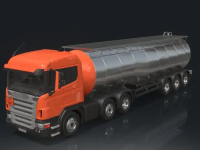 Tanker trucks Low-poly 3D model