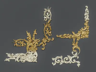 Classic carvings moldings and gypsum cornice 88 3D model