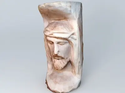 Jesus woodcarving Free 3D model
