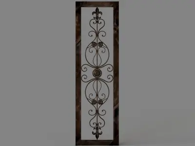 Metal Wood Wall Gate 3D model