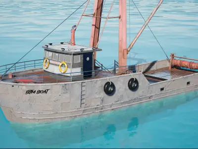 Btm Boat v1 - Unreal Engine Project Low-poly 3D model