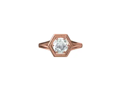 Antique Solitaire Ring 3D print model