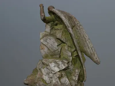 Man statue Low-poly 3D model