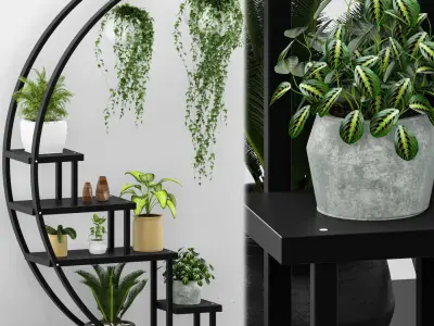 Half moon plant stand 3D model