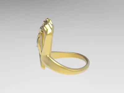 Elegant womens ring 3D print model