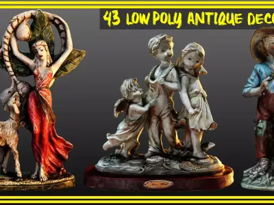 antique decorative low poly model Low-poly 3D model