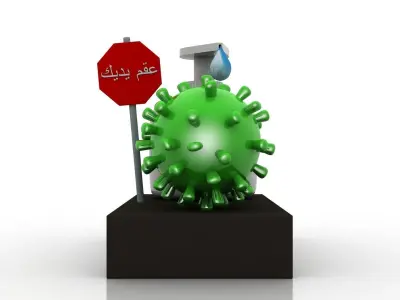 Coronavirus awareness and protection Low-poly 3D model